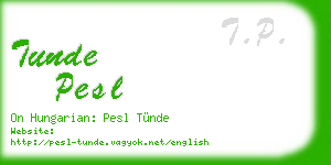 tunde pesl business card